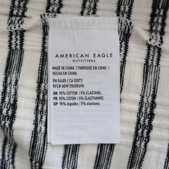 American Eagle Ribbed Square Neck Striped Tank Top | S - Picture 3 of 6